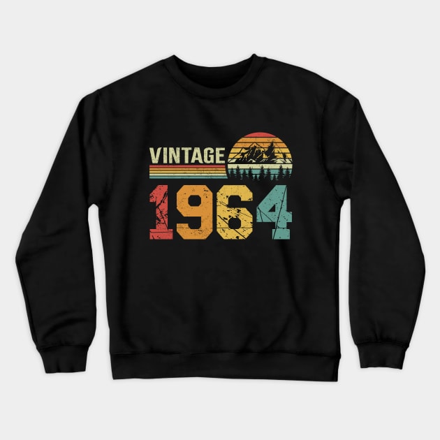 Vintage 1964 60th Birthday Gift Classic Distressed Crewneck Sweatshirt by Cuteness Klub